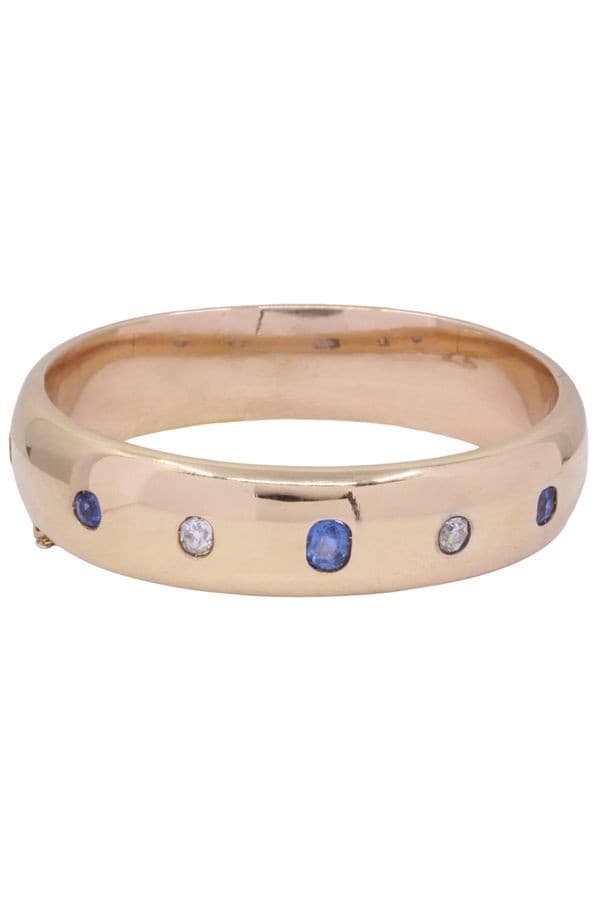 JONC SAPHIRS DE CEYLAN ET DIAMANTS