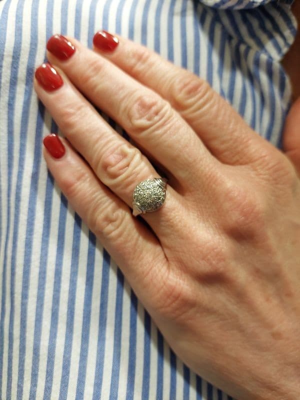 BAGUE DÔME ART-DÉCO DIAMANTS — vue 2