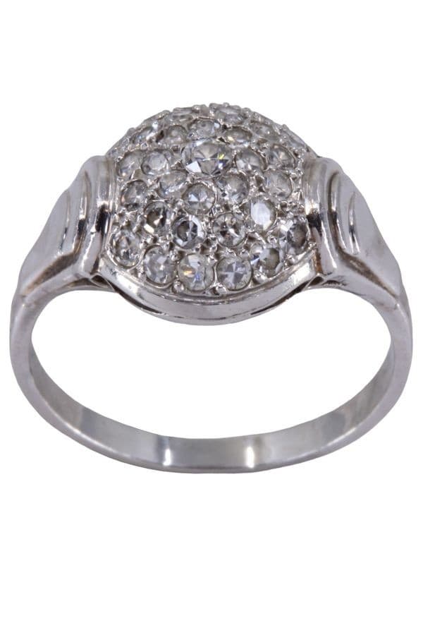 BAGUE DÔME ART-DÉCO DIAMANTS — vue 1