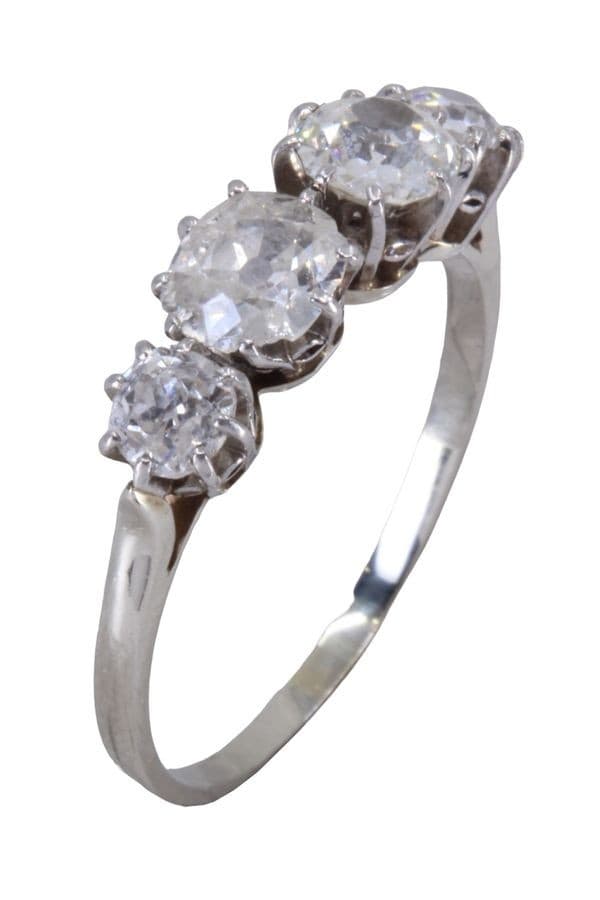 BAGUE JARRETIÈRE DIAMANTS ANCIENNE — vue 3