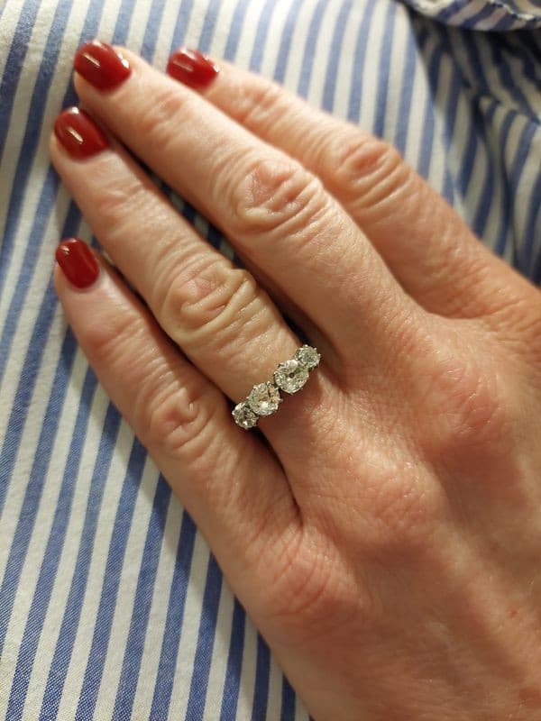 BAGUE JARRETIÈRE DIAMANTS ANCIENNE — vue 2