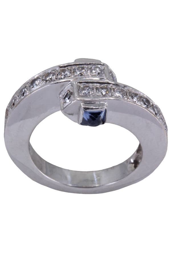 BAGUE SAPHIRS ET DIAMANTS — vue 1