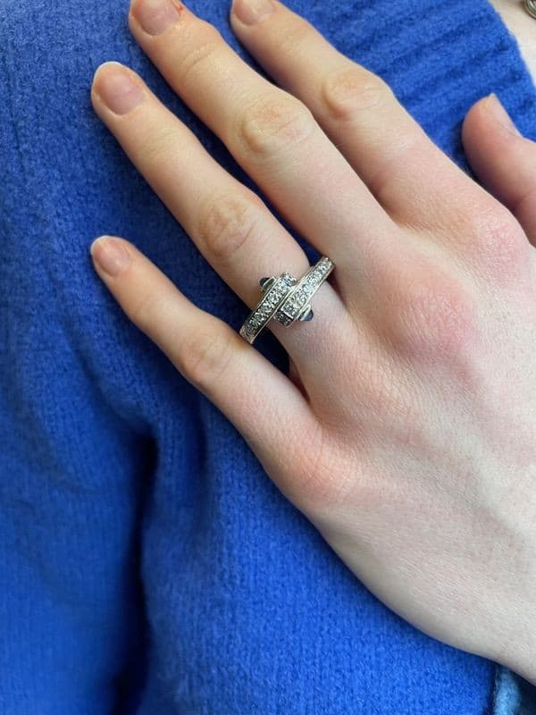 BAGUE SAPHIRS ET DIAMANTS — vue 2
