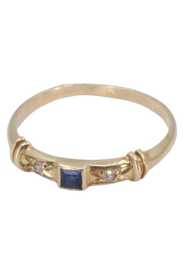 BAGUE MODERNE SAPHIR ET DIAMANTS — vue 6