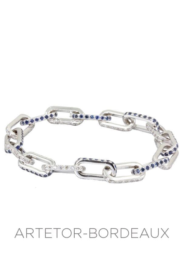 Bracelet moderne saphirs et diamants — vue 1