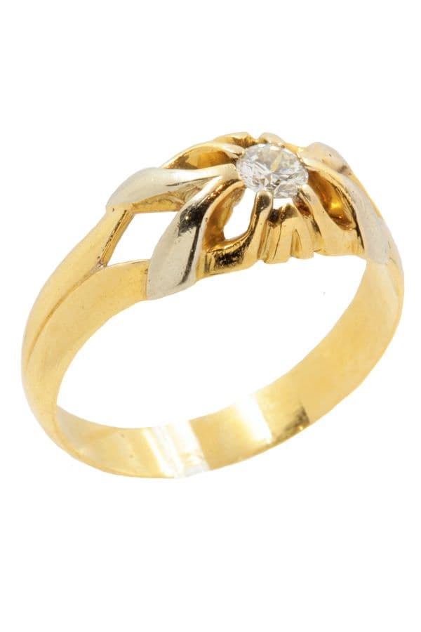 SOLITAIRE MIXTE DIAMANT 0.24 CARAT — vue 3