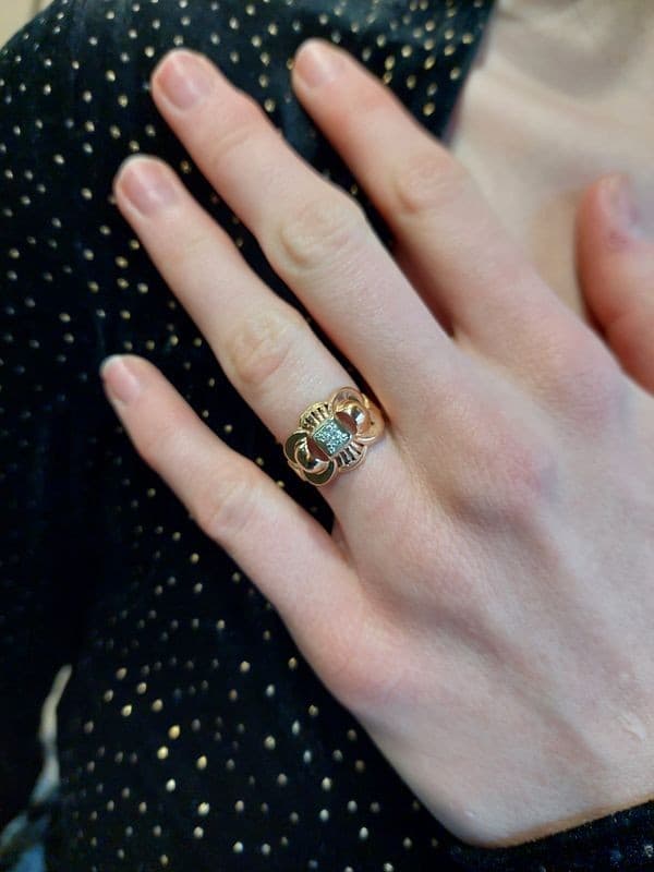 BAGUE DIAMANT ANNÉES 50' — vue 2