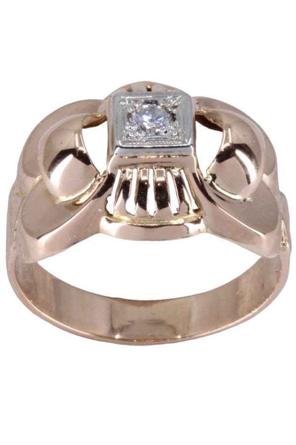 BAGUE DIAMANT ANNÉES 50' — vue 1