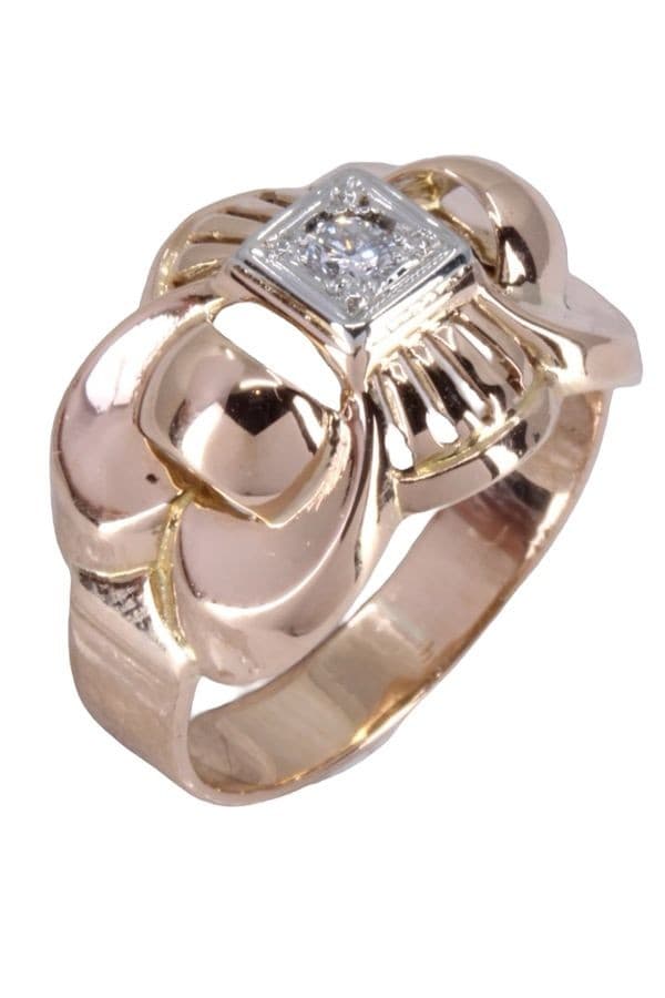 BAGUE DIAMANT ANNÉES 50' — vue 3
