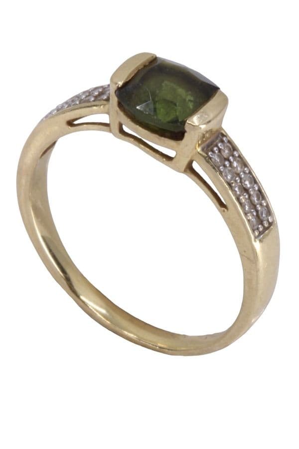 BAGUE PÉRIDOT ET DIAMANTS — vue 5
