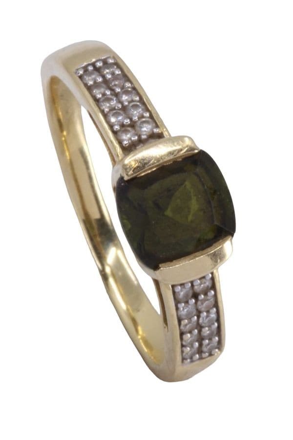 BAGUE PÉRIDOT ET DIAMANTS — vue 4