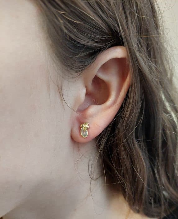 BOUCLES D'OREILLES ABEILLES ET TOPAZES — vue 2