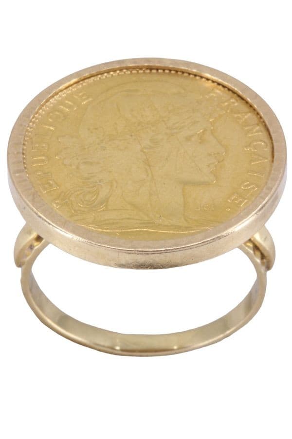 BAGUE PIÈCE 10 FRANCS MARIANNE — vue 1