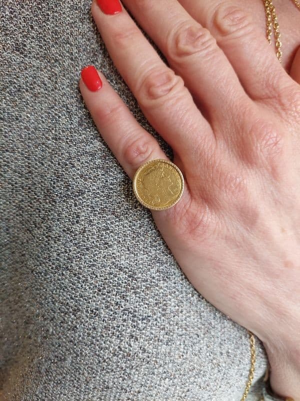 BAGUE PIÈCE 10 FRANCS MARIANNE — vue 2