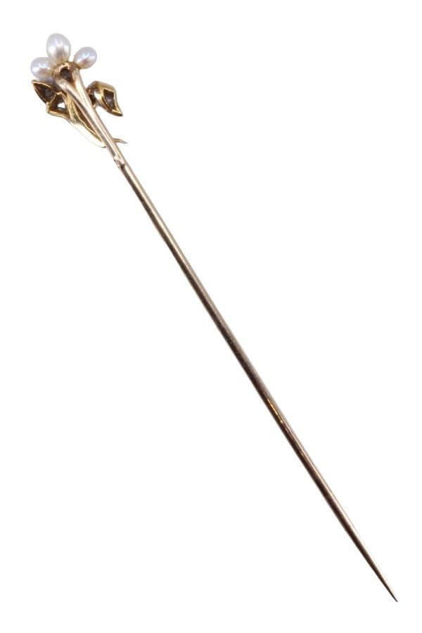 ÉPINGLE ANCIENNE PERLES ET DIAMANTS — vue 3