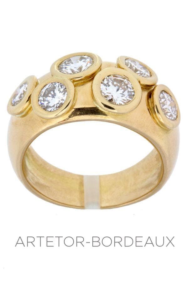 BAGUE JONC DIAMANTS SERTI CLOS — vue 1