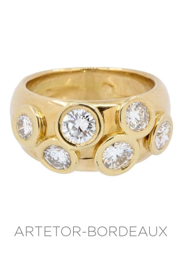 BAGUE JONC DIAMANTS SERTI CLOS — vue 2