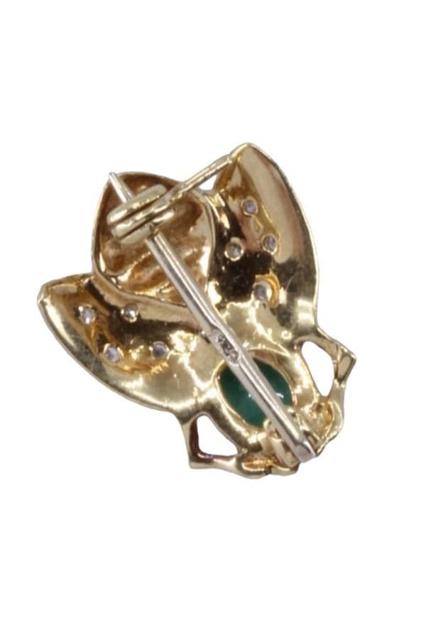 BROCHE ABEILLE ÉMERAUDE ET DIAMANTS — vue 3