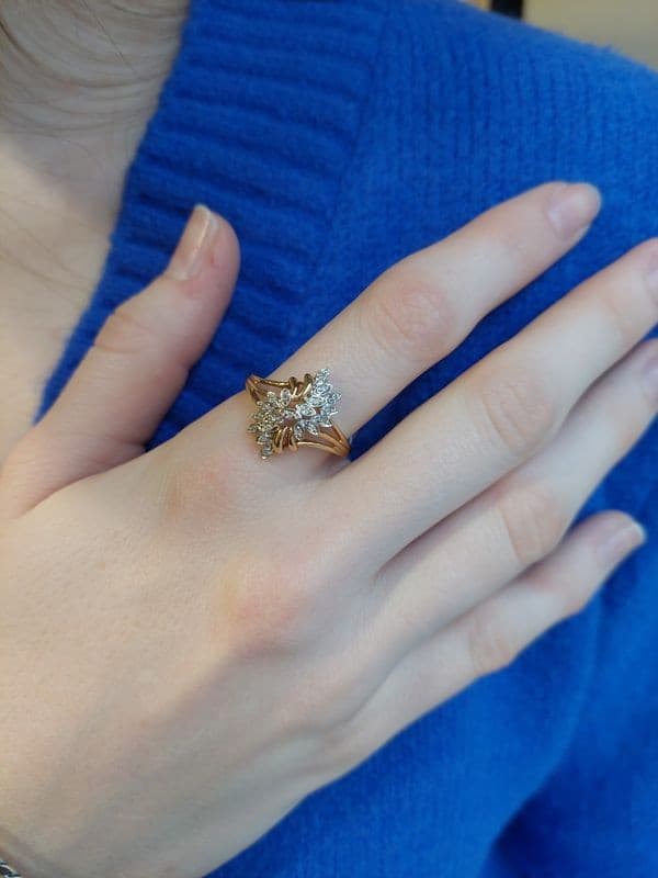 BAGUE MODERNE DIAMANTS — vue 2