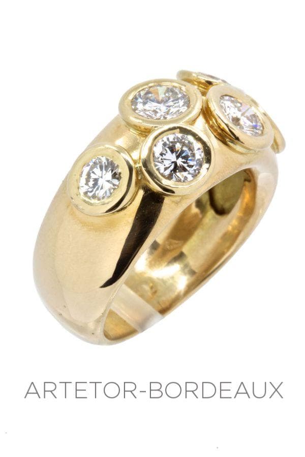 BAGUE JONC DIAMANTS SERTI CLOS — vue 3
