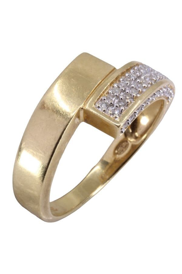BAGUE MODERNE PAVAGE DIAMANTS — vue 3