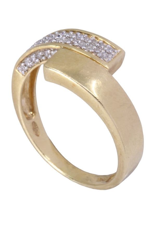 BAGUE MODERNE PAVAGE DIAMANTS — vue 4