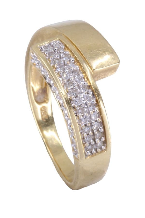 BAGUE MODERNE PAVAGE DIAMANTS — vue 5