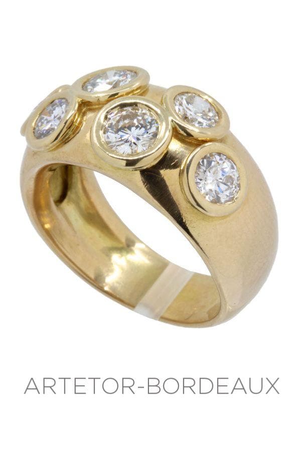 BAGUE JONC DIAMANTS SERTI CLOS — vue 5