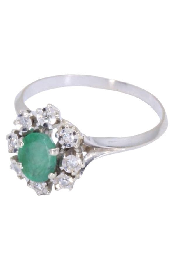 BAGUE  MARGUERITE ÉMERAUDE  ET DIAMANTS — vue 6