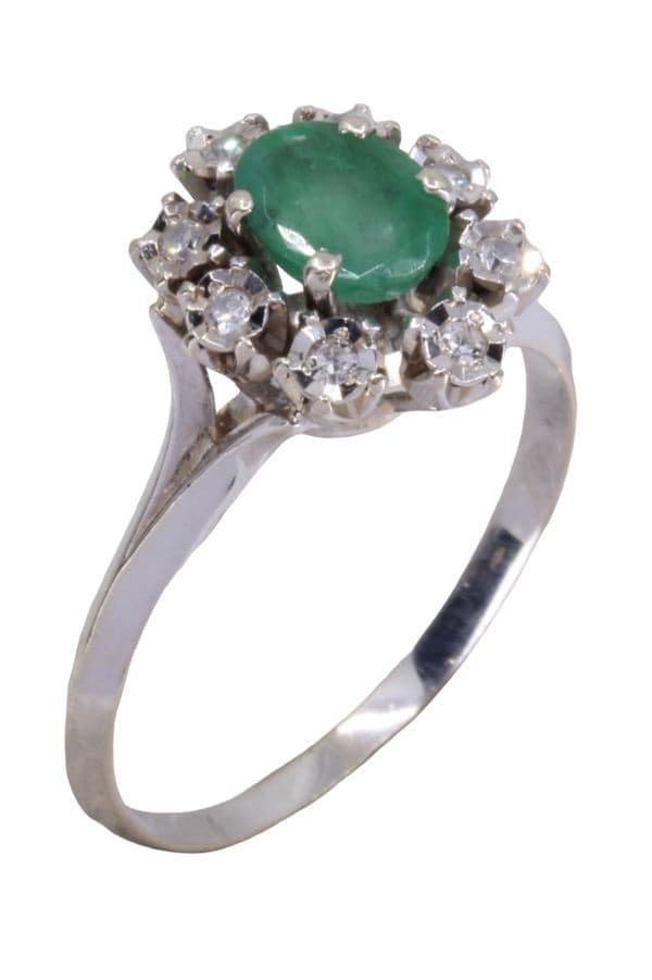 BAGUE  MARGUERITE ÉMERAUDE  ET DIAMANTS — vue 5