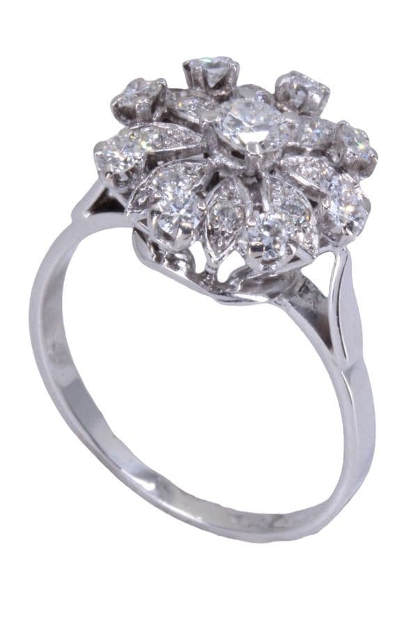 BAGUE FLEUR DIAMANTS ANNÉES 50' — vue 3