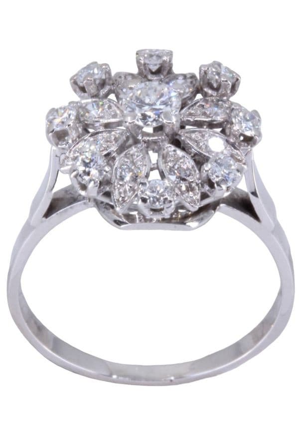BAGUE FLEUR DIAMANTS ANNÉES 50' — vue 1