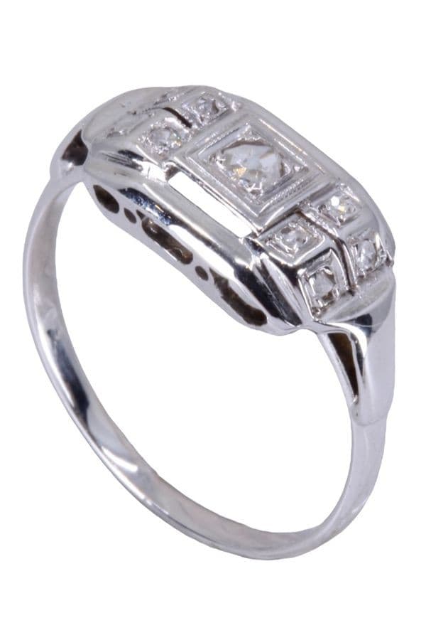 BAGUE  ART-DÉCO DIAMANT — vue 4