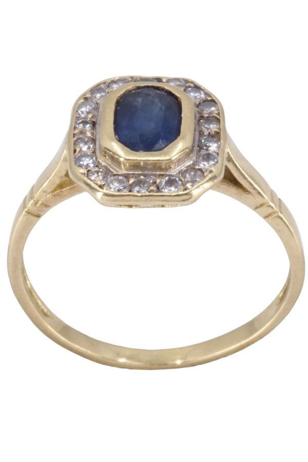 BAGUE MARGUERITE SAPHIR ET DIAMANTS — vue 1