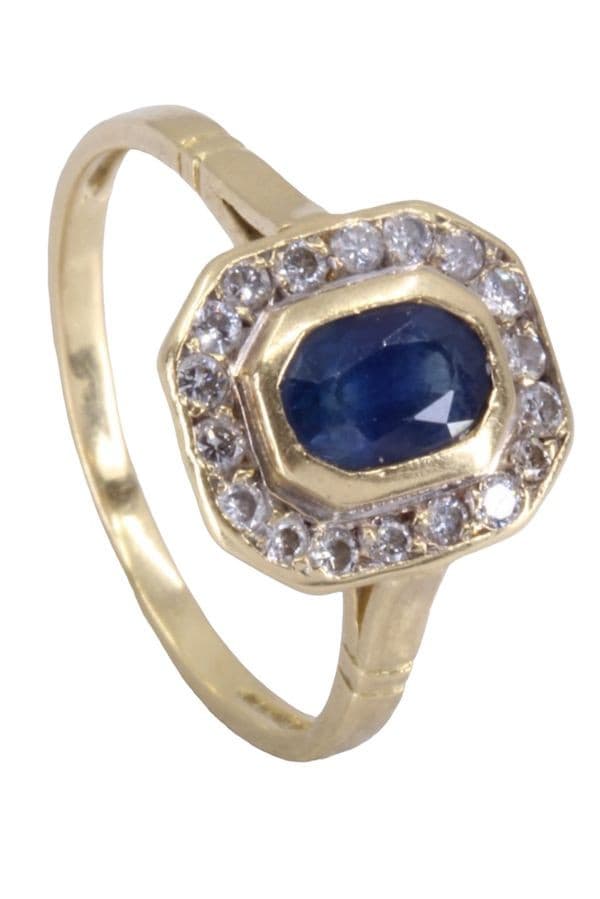 BAGUE MARGUERITE SAPHIR ET DIAMANTS — vue 5