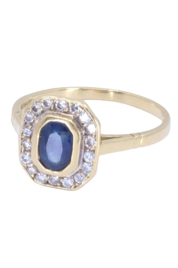 BAGUE MARGUERITE SAPHIR ET DIAMANTS — vue 6