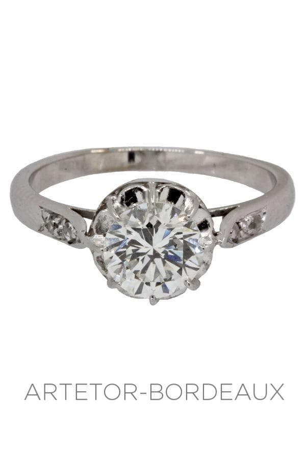 SOLITAIRE DIAMANT ANCIEN 1.21 CARAT — vue 2