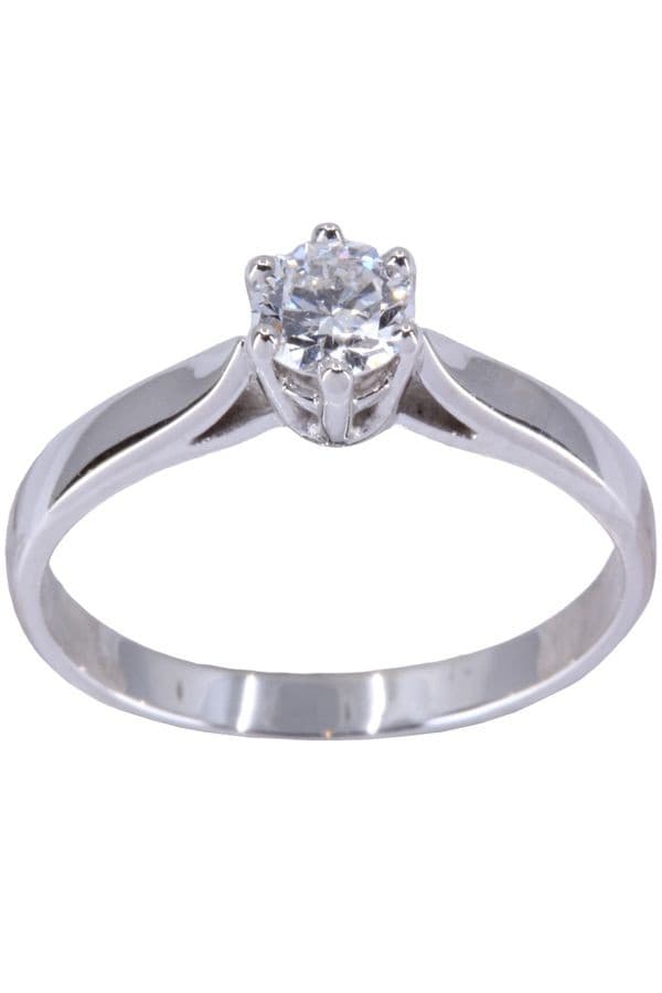 SOLITAIRE MODERNE DIAMANT 0.37 CARAT — vue 1