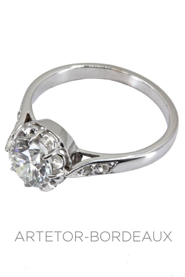 SOLITAIRE DIAMANT ANCIEN 1.21 CARAT — vue 3