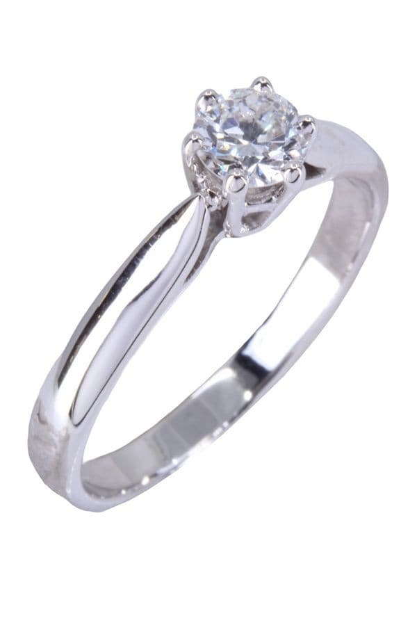 SOLITAIRE MODERNE DIAMANT 0.37 CARAT — vue 3