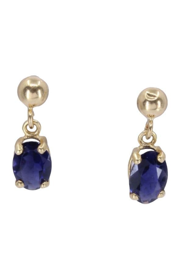BOUCLES D'OREILLES PENDANTES SAPHIRS — vue 1