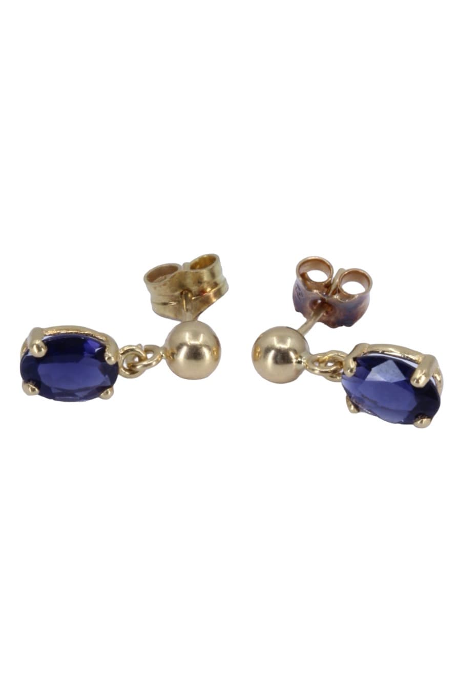 BOUCLES D'OREILLES PENDANTES SAPHIRS — vue 3