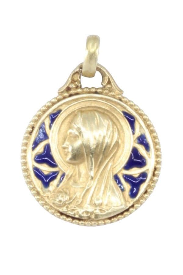 MÉDAILLE VIERGE ÉMAILLÉE — vue 1