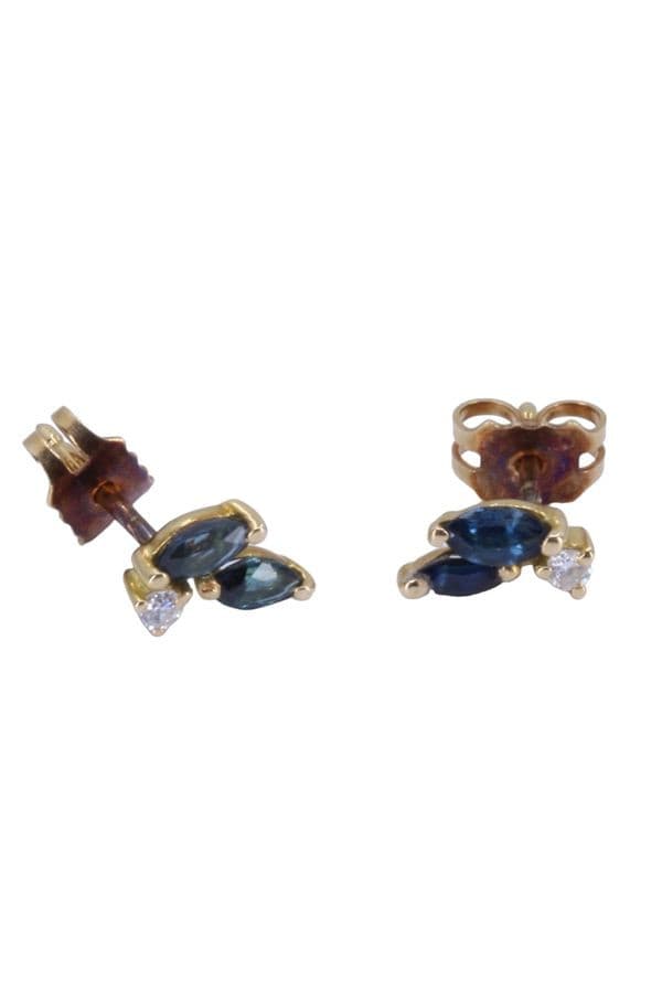 BOUCLES D'OREILLES SAPHIRS ET DIAMANTS — vue 3