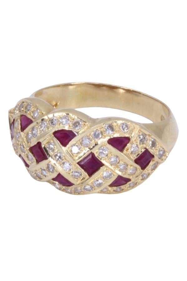 BAGUE RUBIS ET DIAMANTS — vue 6