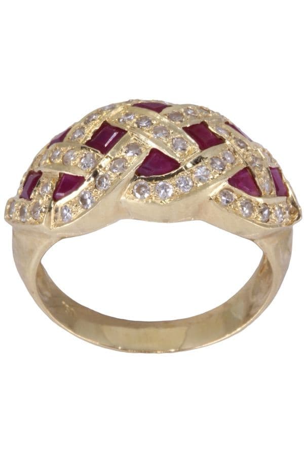 BAGUE RUBIS ET DIAMANTS — vue 1