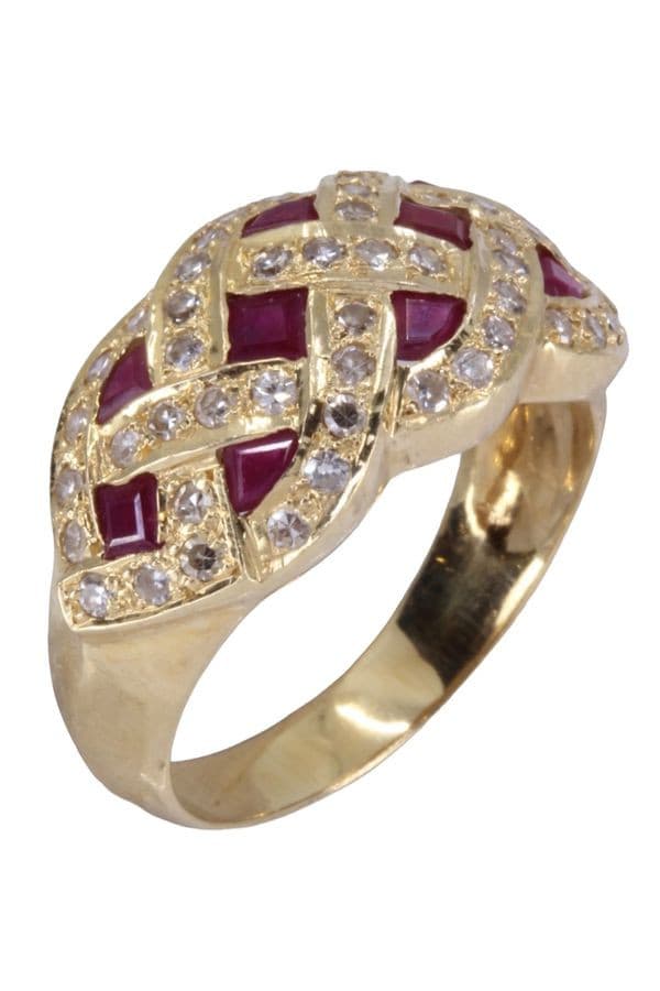BAGUE RUBIS ET DIAMANTS — vue 3
