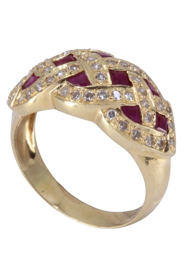 BAGUE RUBIS ET DIAMANTS — vue 5