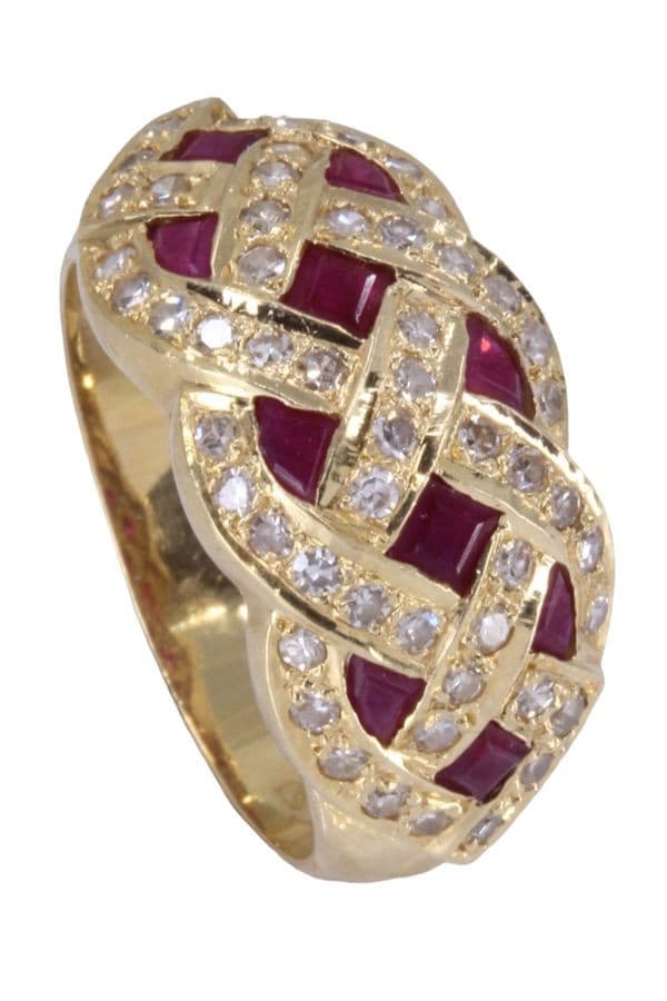 BAGUE RUBIS ET DIAMANTS — vue 4