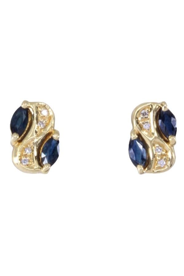 BOUCLES D'OREILLES SAPHIRS ET DIAMANTS — vue 1